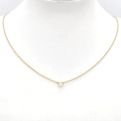 Tiffany & Co Diamond By-the-yard Single Diamond Pendant Necklace 18K Yellow