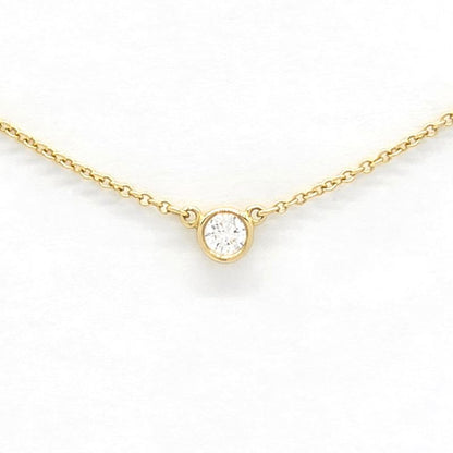 Tiffany & Co Diamond By-the-yard Single Diamond Pendant Necklace 18K Yellow