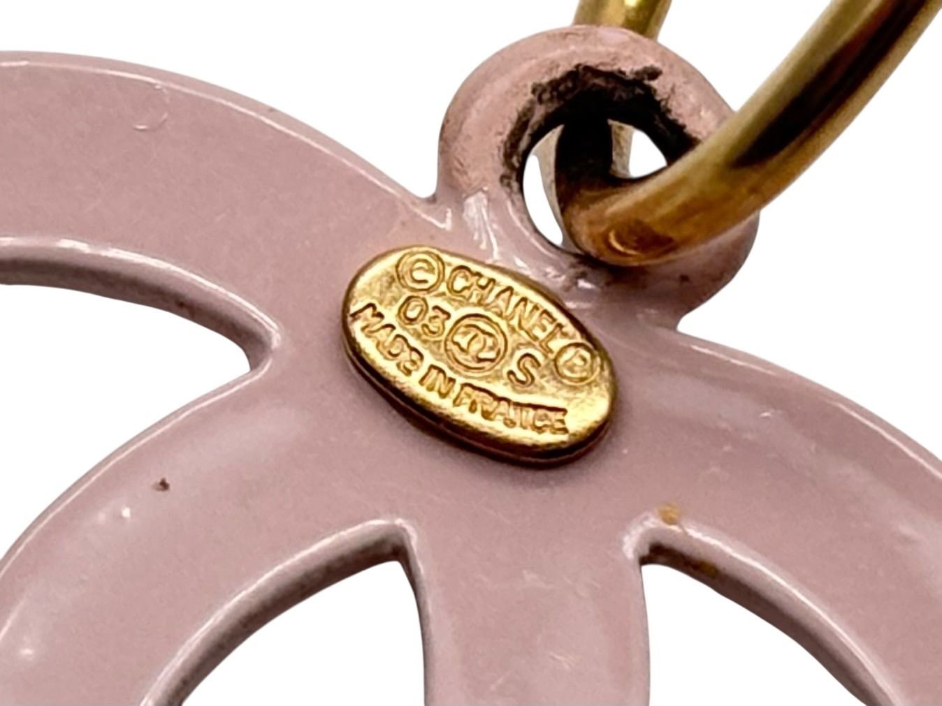 Chanel CC Logo Swing Hook Earrings 03 Pink Gold — view 6