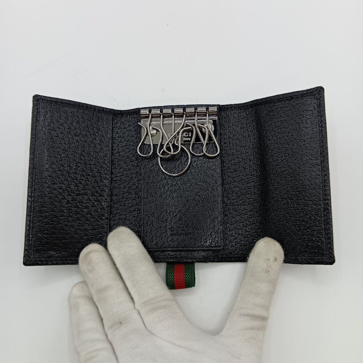 Gucci 6 Key Case GG with Box 154450/493075 Black