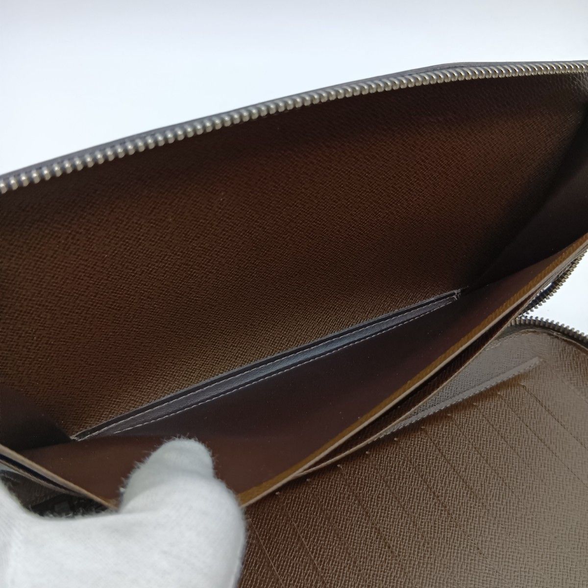 Louis Vuitton Taiga Organizer Atoll Travel Case Long Wallet M30658 Brown