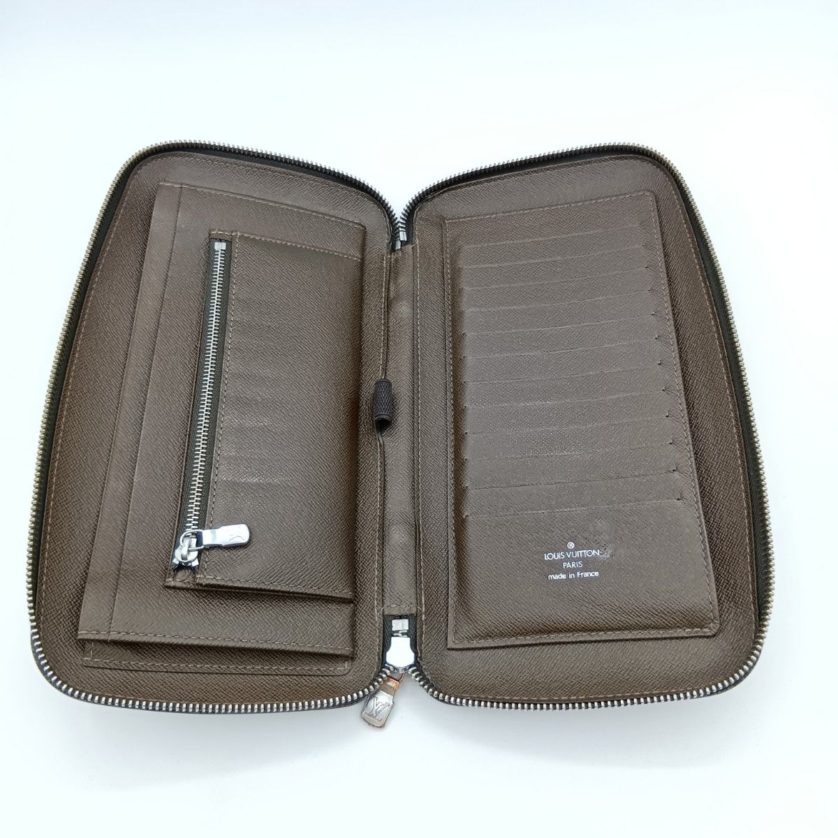 Louis Vuitton Taiga Organizer Atoll Travel Case Long Wallet M30658 Brown