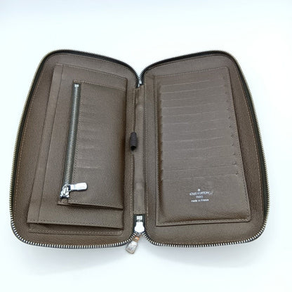 Louis Vuitton Taiga Organizer Atoll Travel Case Long Wallet M30658 Brown