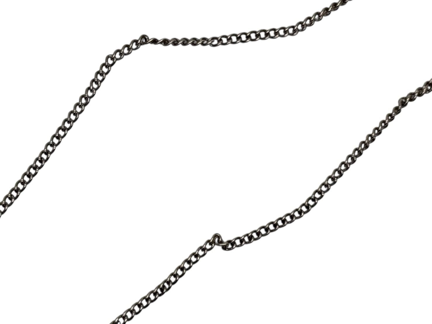 Chanel Rhinestone CC Logo Necklace 09 Silver — view 6