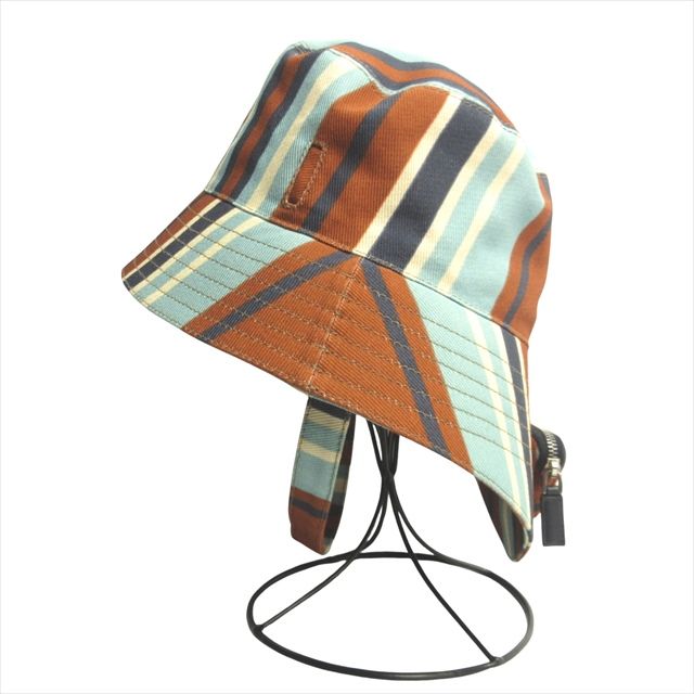 Prada Triangle Logo Pouch Print Drill Hat Bucket Hat Stripe Triangle Plate 2021