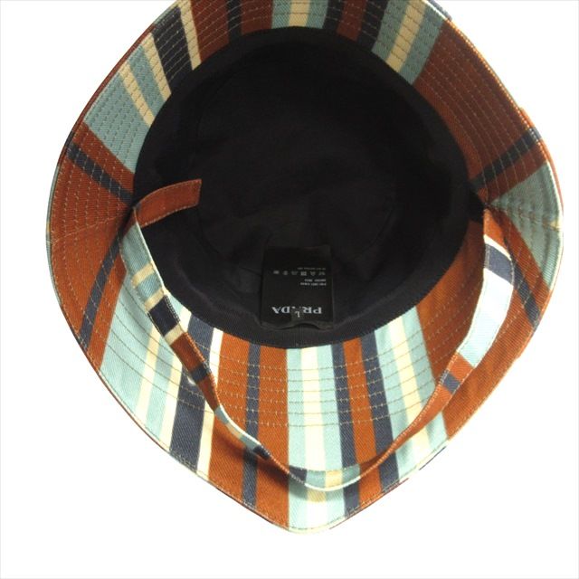 Prada Triangle Logo Pouch Print Drill Hat Bucket Hat Stripe Triangle Plate 2021
