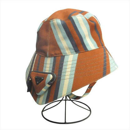 Prada Triangle Logo Pouch Print Drill Hat Bucket Hat Stripe Triangle Plate 2021