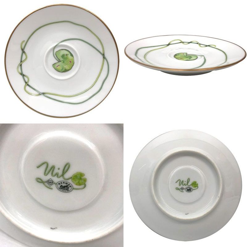 Hermes Nil Garden Of The Nile Demitasse Cups And Saucers C S Pair Set Of 2