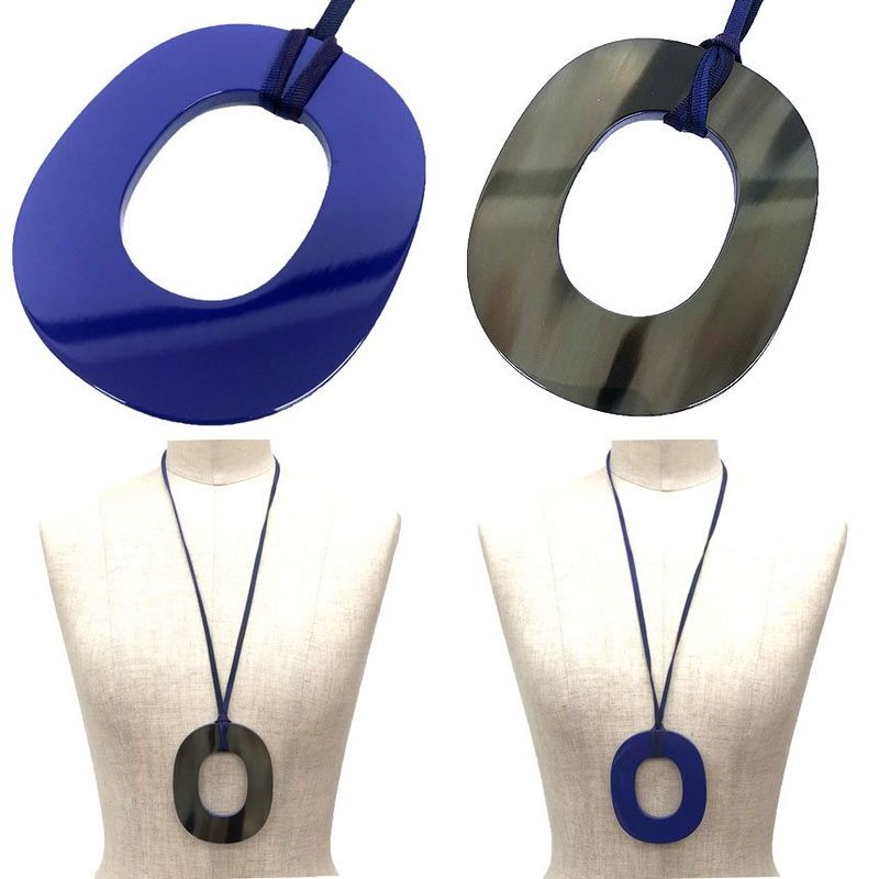 Hermes Ism GM Pendant Necklace Buffalo Horn Necklace Aq12292