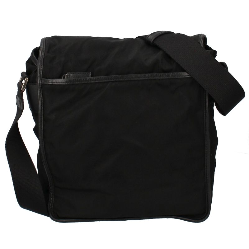Prada Messenger Bag Nylon Women Shoulder Bag Black Excellent Condition