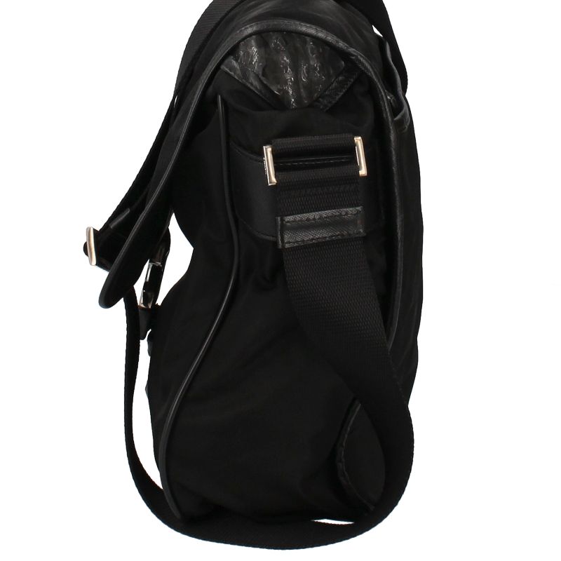 Prada Messenger Bag Nylon Women Shoulder Bag Black Excellent Condition