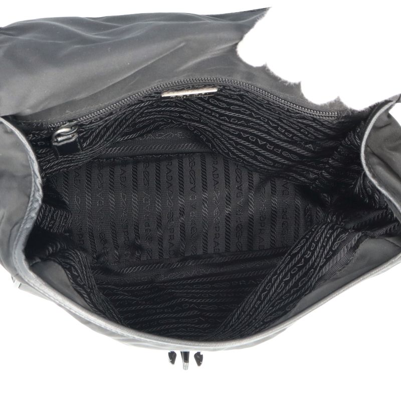Prada Messenger Bag Nylon Women Shoulder Bag Black Excellent Condition