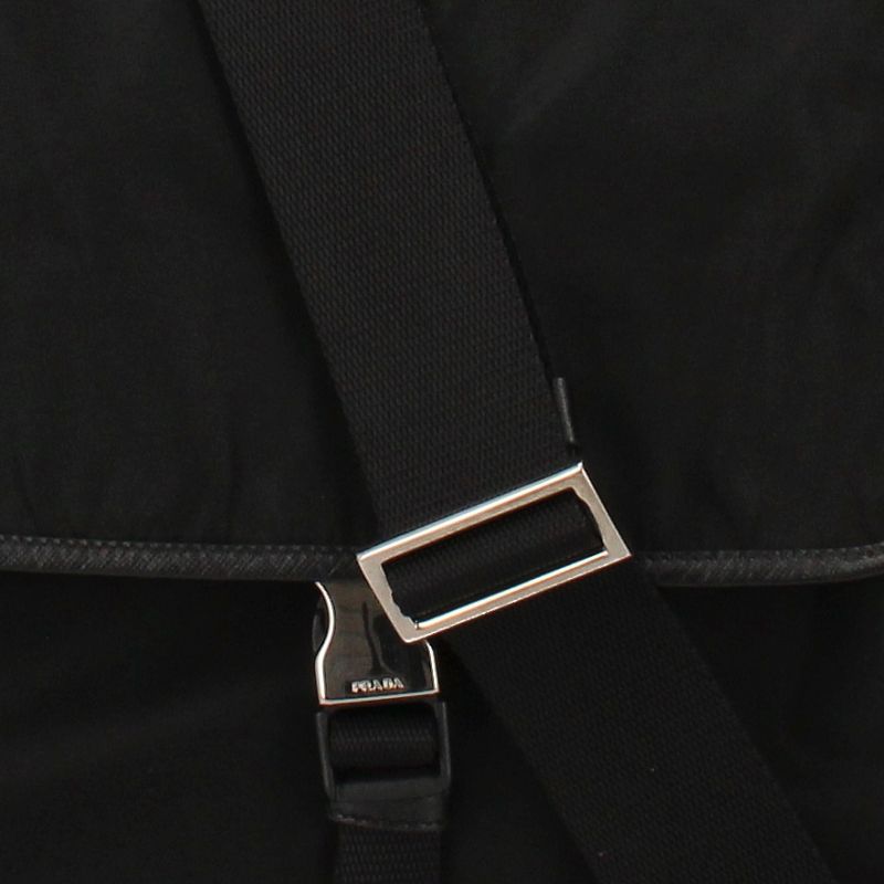 Prada Messenger Bag Nylon Women Shoulder Bag Black Excellent Condition