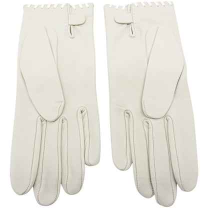 Hermes Gloves Cadenas Clochette #6 1 2 Sold Leather Ivory With Box