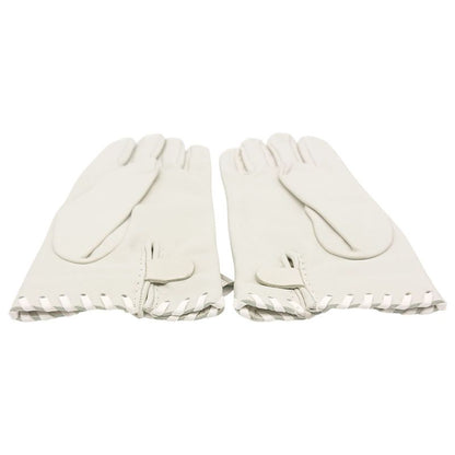 Hermes Gloves Cadenas Clochette #6 1 2 Sold Leather Ivory With Box