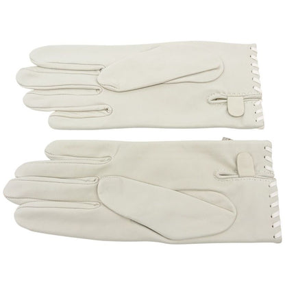 Hermes Gloves Cadenas Clochette #6 1 2 Sold Leather Ivory With Box