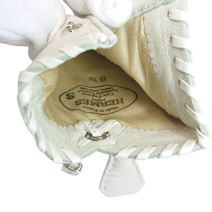 Hermes Gloves Cadenas Clochette #6 1 2 Sold Leather Ivory With Box