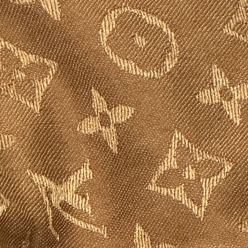 Louis Vuitton Monogram Silk Wool Stole Monogram Silk Wool Shawl Brown Scarf