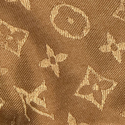 Louis Vuitton Monogram Silk Wool Stole Monogram Silk Wool Shawl Brown Scarf