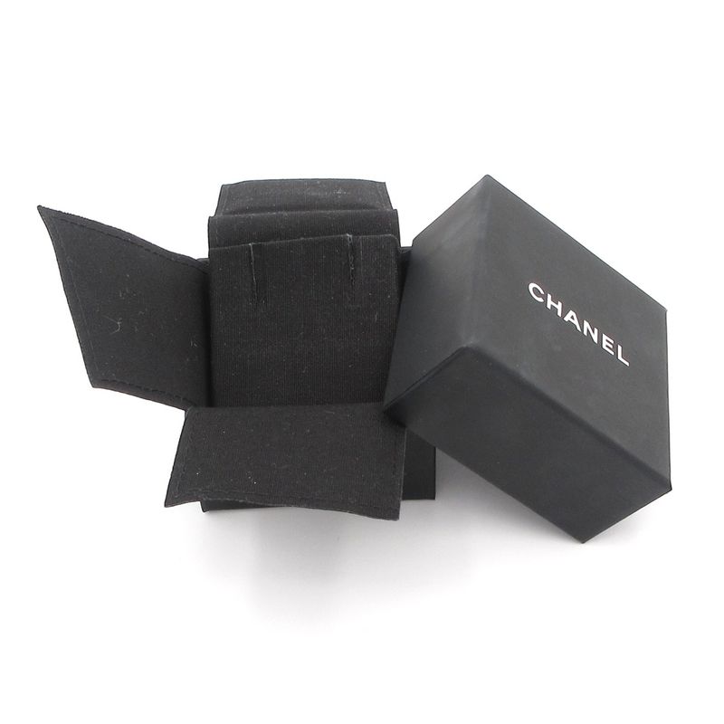 Chanel Earrings Coco Mark Silver X Clear Heart