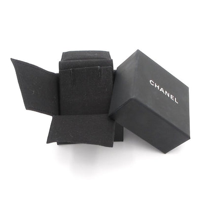 Chanel Earrings Coco Mark Silver X Clear Heart