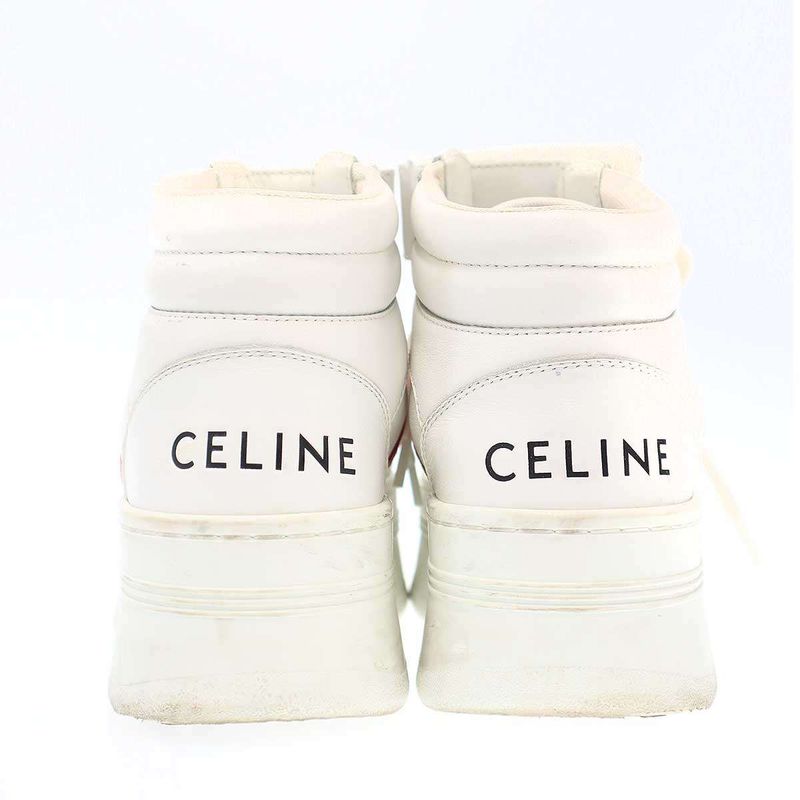 Celine High Cut Lace Up Block Sneakers Rm1212 White 36