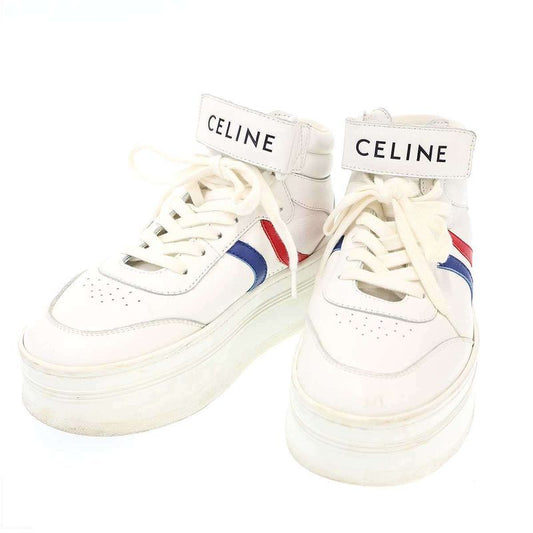 Celine High Cut Lace Up Block Sneakers Rm1212 White 36