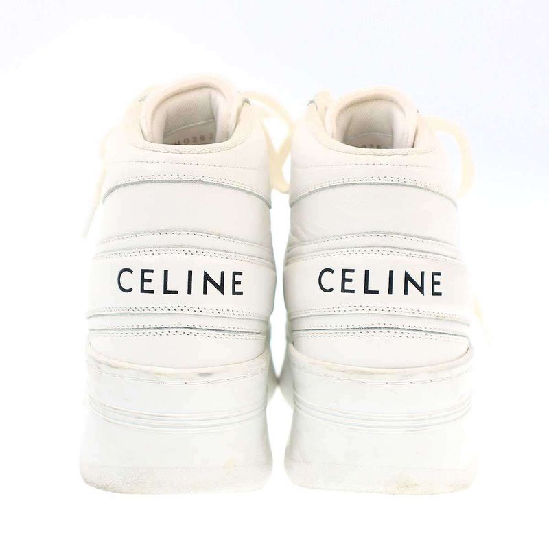 Celine Belted High Cut Block Sneakers Rm0262 White 36
