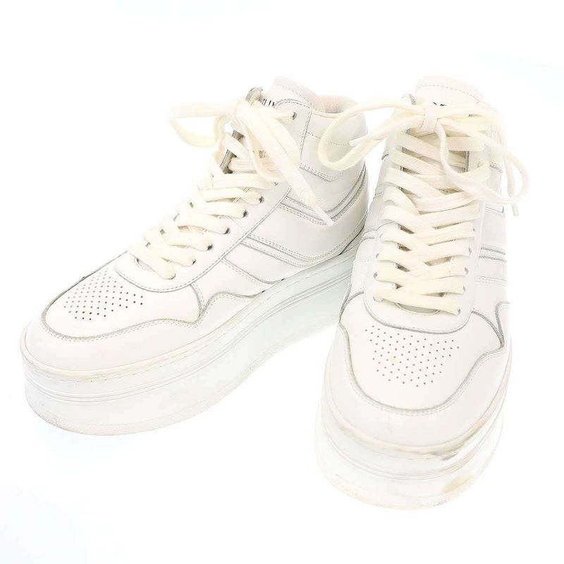 Celine Belted High Cut Block Sneakers Rm0262 White 36