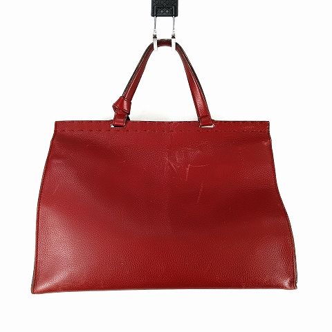 Gucci GG Marmont Taiga Head One Hand Leather Bag Red Gold Color Handbag AA