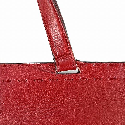 Gucci GG Marmont Taiga Head One Hand Leather Bag Red Gold Color Handbag AA