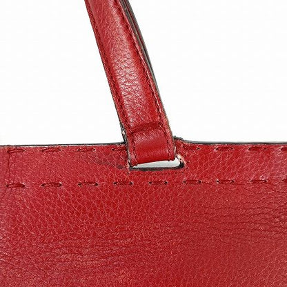 Gucci GG Marmont Taiga Head One Hand Leather Bag Red Gold Color Handbag AA