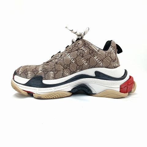 Gucci X Balenciaga Triple S Women's USA8 25.0cm (9.84in) Beige X Brown Shoes