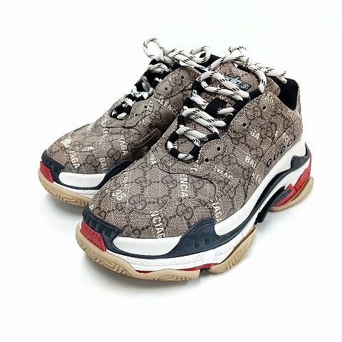 Gucci X Balenciaga Triple S Women's USA8 25.0cm (9.84in) Beige X Brown Shoes