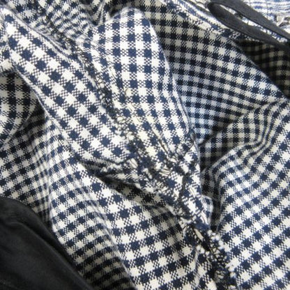 Chanel Gingham Check Slacks Pants Logo Embroidery Lame Hem Zip Domestic Genuine