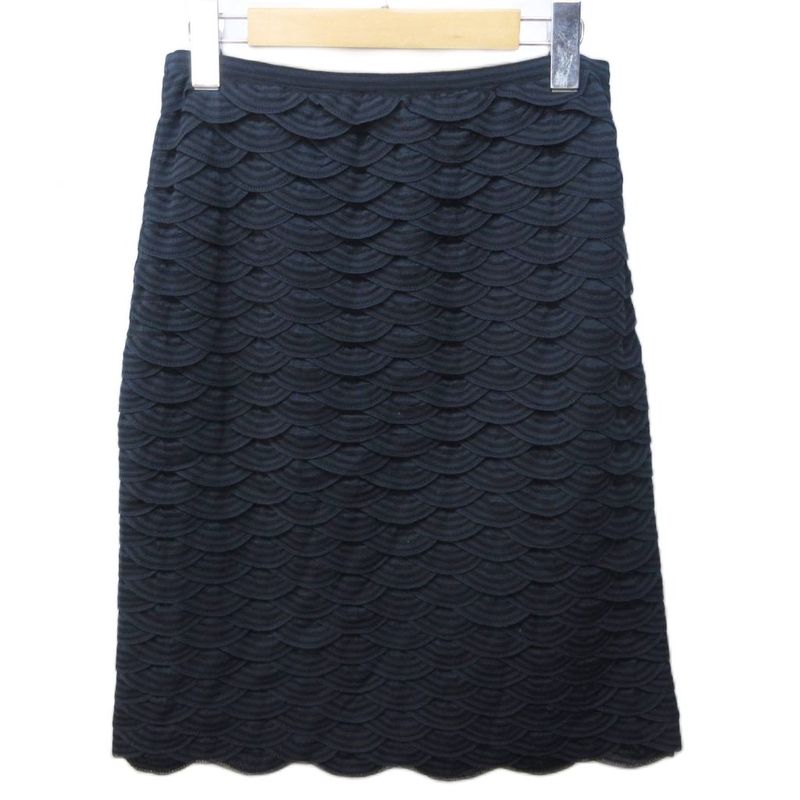 Chanel 11A Coco Mark Knit Skirt Total Pattern Frill Logo Decoration P41318k03035