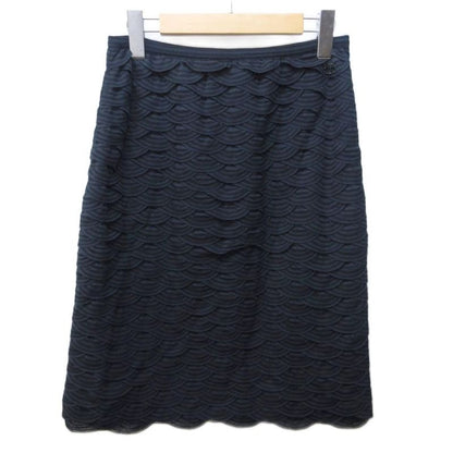 Chanel 11A Coco Mark Knit Skirt Total Pattern Frill Logo Decoration P41318k03035