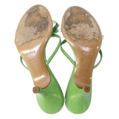 Fendi Thong Sandals Ribbon Motif Leather Strap Heel 35 Approx 22cm (8.66in)