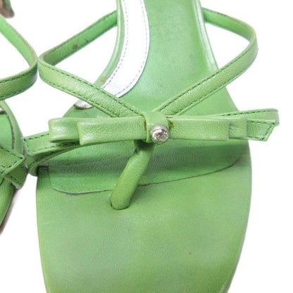 Fendi Thong Sandals Ribbon Motif Leather Strap Heel 35 Approx 22cm (8.66in)