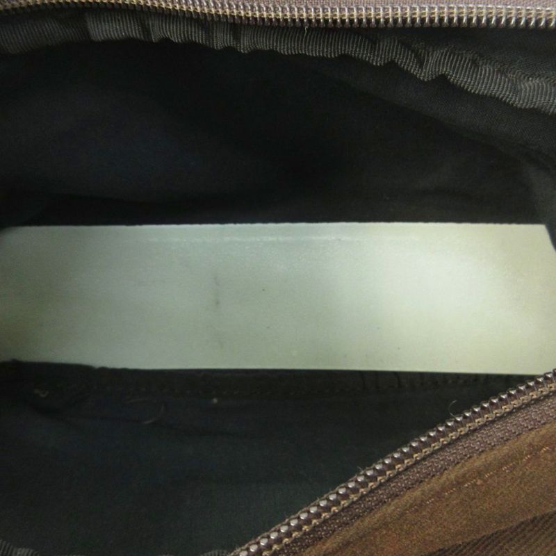 Loewe Shoulder Bag Logo Patch Canvas Leather Green Brown Green Brown 1111