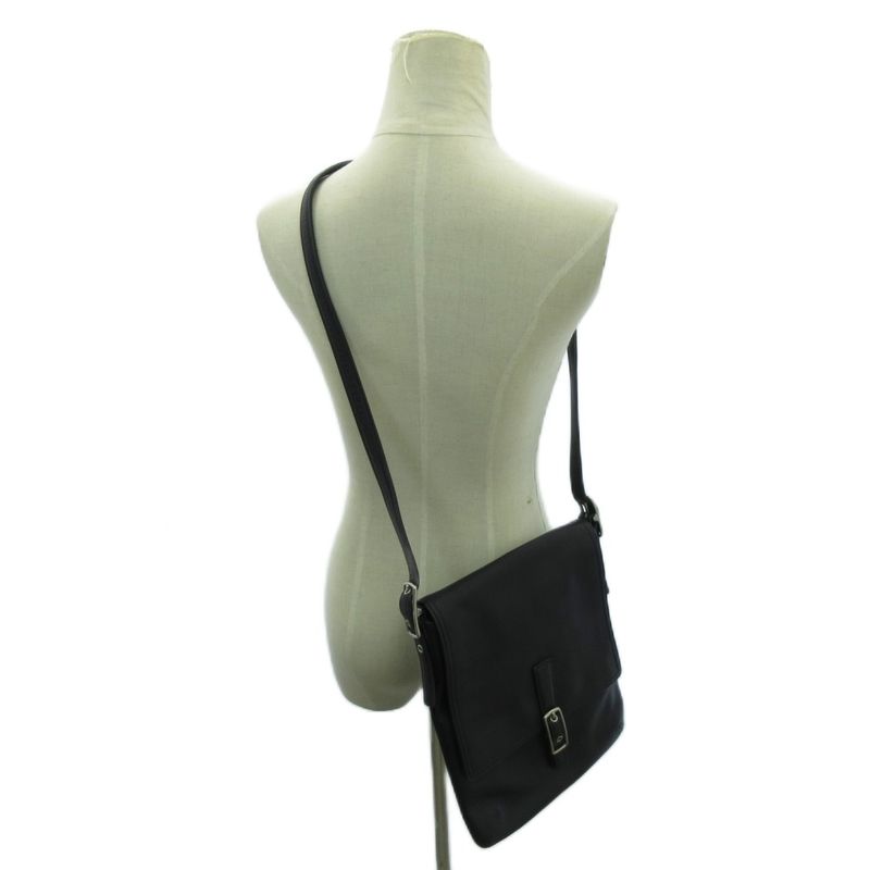 Loewe Shoulder Bag Logo Patch Canvas Leather Green Brown Green Brown 1111