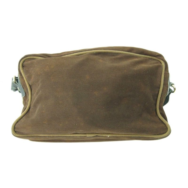 Loewe Shoulder Bag Logo Patch Canvas Leather Green Brown Green Brown 1111