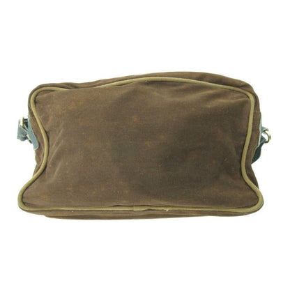 Loewe Shoulder Bag Logo Patch Canvas Leather Green Brown Green Brown 1111