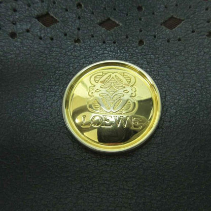 Loewe Shoulder Bag Logo Patch Canvas Leather Green Brown Green Brown 1111