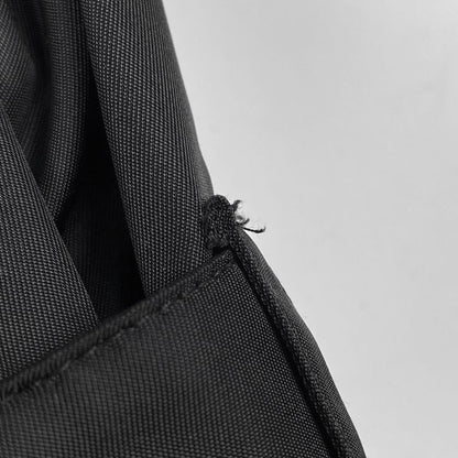 Prada Bijoux Stencil Collar Coat Mid Length Coat Stencil Coat Nylon Nero