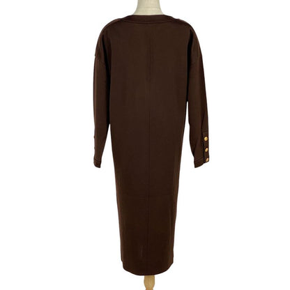 Chanel Coco Mark Button Dress Long Sleeves 23154 Dress Skirt Acetate Silk Nylon