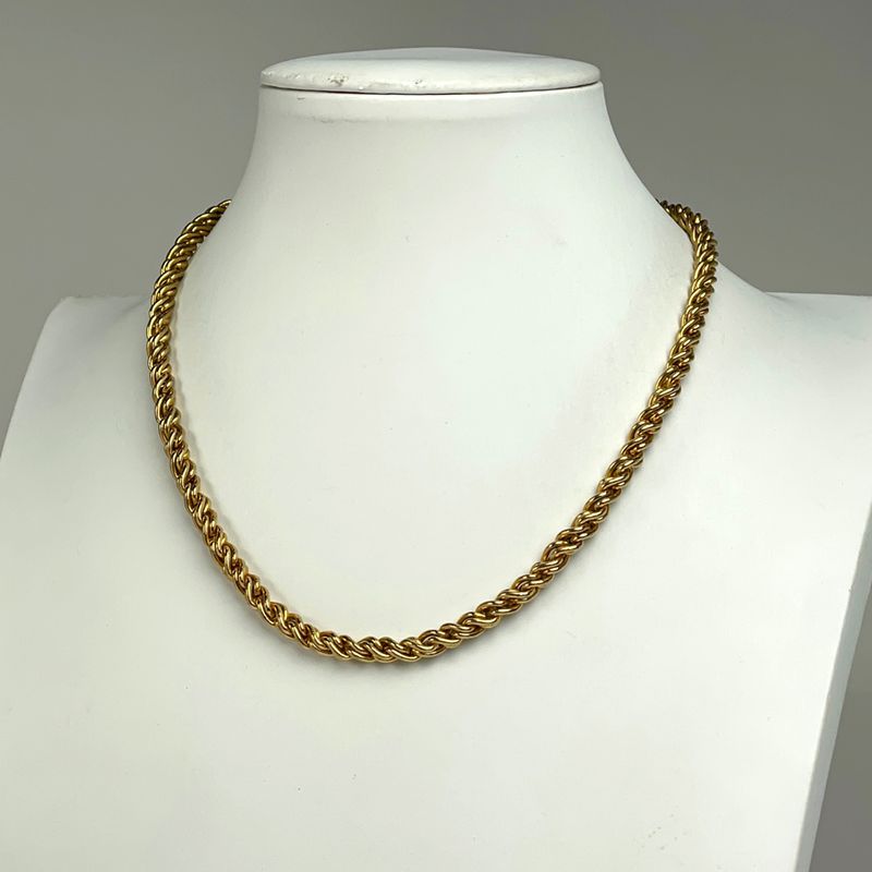 Christian DIOR Logo Chain Necklace CD Choker Necklace GP Gold Women