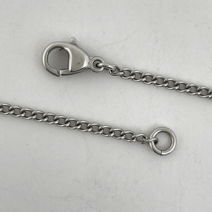 Chanel Coco Mark Rhinestone Necklace Heart Motif Necklace Silver Plated Silver