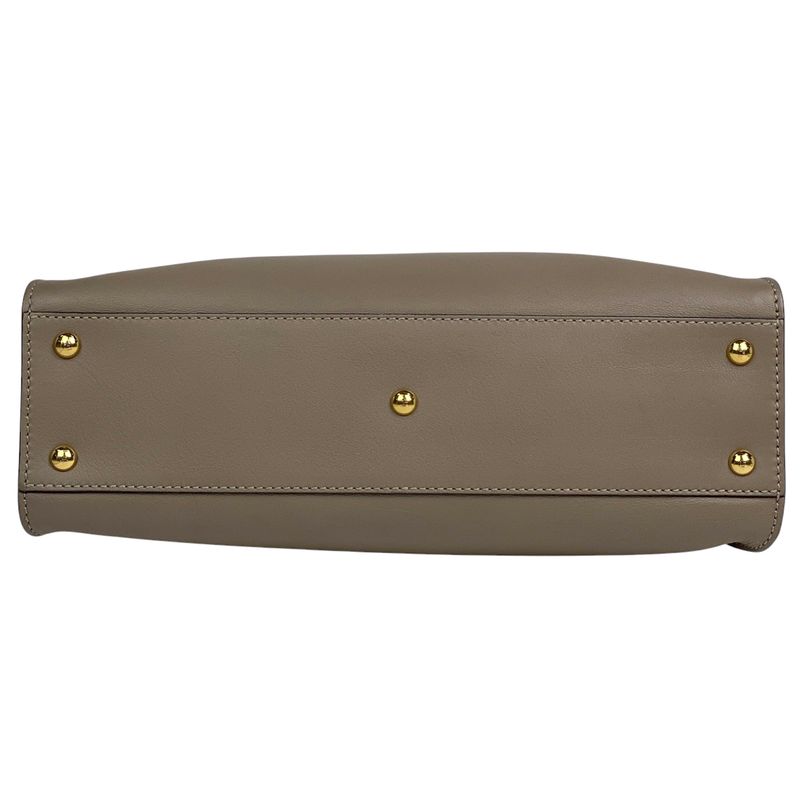 Fendi Peekaboo Handbag 2WAY Shoulder Bag Glazed Handbag Leather Beige 8bn290