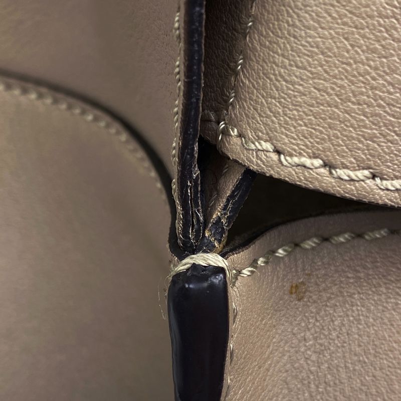 Fendi Peekaboo Handbag 2WAY Shoulder Bag Glazed Handbag Leather Beige 8bn290